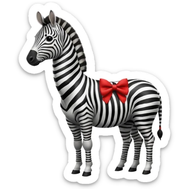Zebra with a red bow tie sticker