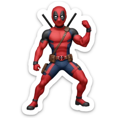 Deadpool with the New England Patriots uniform sticker