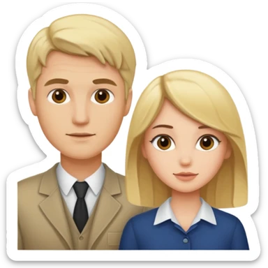 A couple: blondish man and a brunette girl sticker