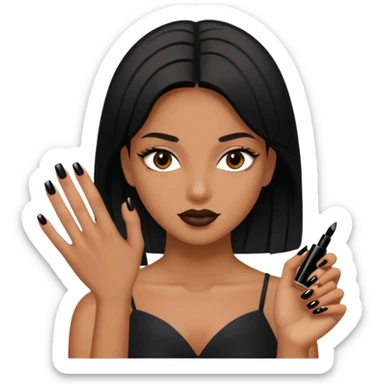 slaying with black nails sticker