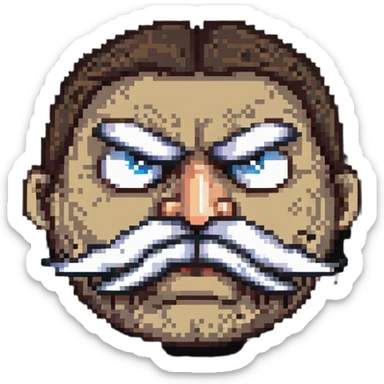 angry face with mustache sticker