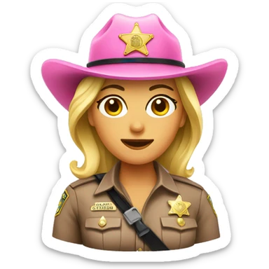 female sheriff pink  sticker