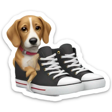 shoes with dog sticker
