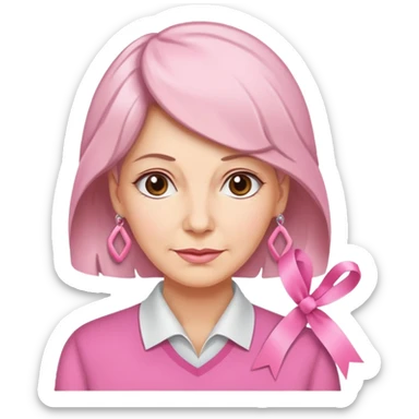 Mature Women with pink ribbons sticker