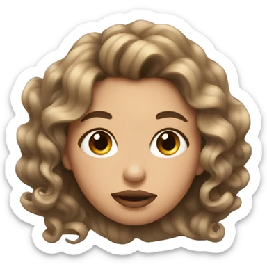 Girl with big lips curling her hair  sticker