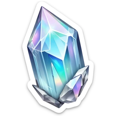 white silver iridescent nebula crystal shard sticker