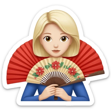 mulher se abanando com leque e suando sticker