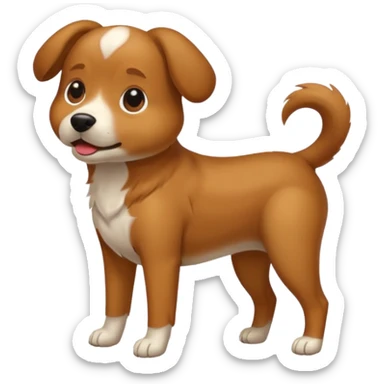 Dog peeing leg up sticker