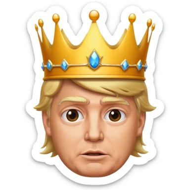 face of donald trump wearing a crown sticker
