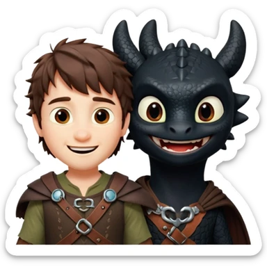 funny toothless+hiccup sticker