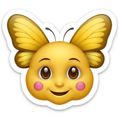 Emoji sourire avec un nœud papillon dans les cheveux sticker