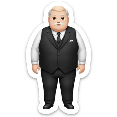 Old fat men in dress suit sticker