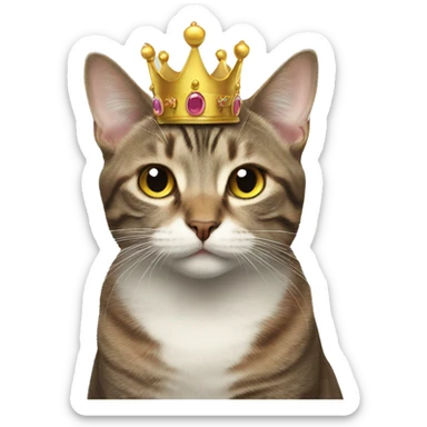 CAT wearing a crown  sticker