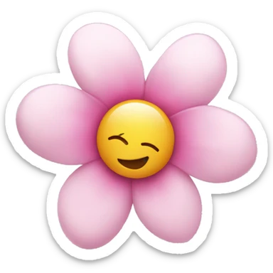 2d whit pink flower sticker