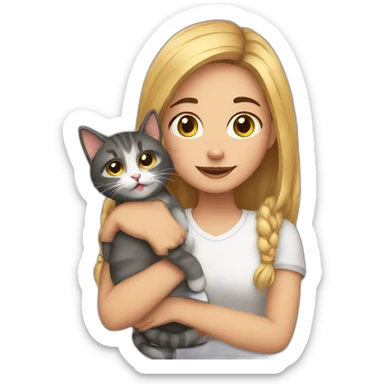 Girl with cat sticker