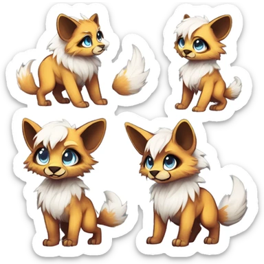 Cool cute Kawaii edgy fantasy shiny animal  fursona Fionbri vernid by griffsnuff & LiLaiRa & Falvie full body sticker