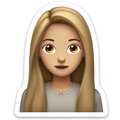 Girl with long light brown hair, gray eyes, and a scar on one of her eyes. sticker