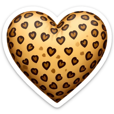 Realistic Leopard print heart sticker