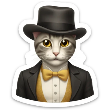 Eccentric and gay 30s cat sticker