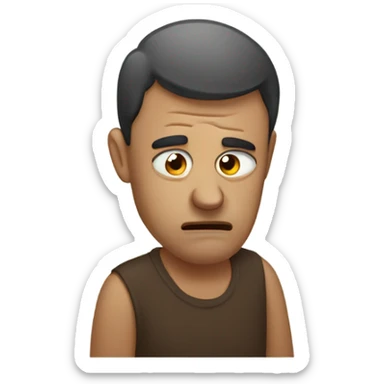 sad man with constipation sticker