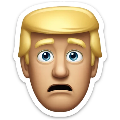 Realistic Donald Trump sad and shocked sticker