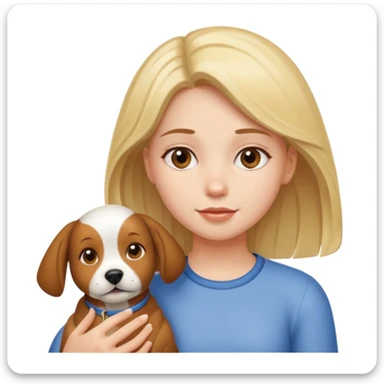 girl and her pet dog sticker