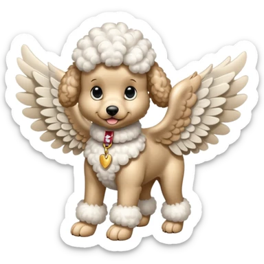 Perro french poodle con alas sticker