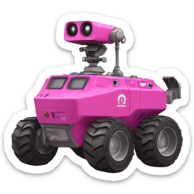moon rover in strong pink color sticker