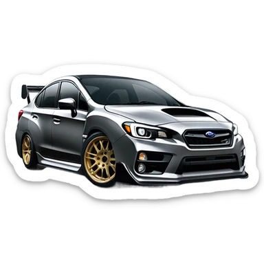 Subaru WRX slammed to the ground sticker