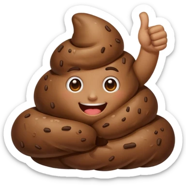 Poop thumbs up sticker