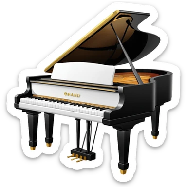 piano with white color  sticker