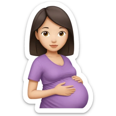 Newly pregnant Asian girl  sticker