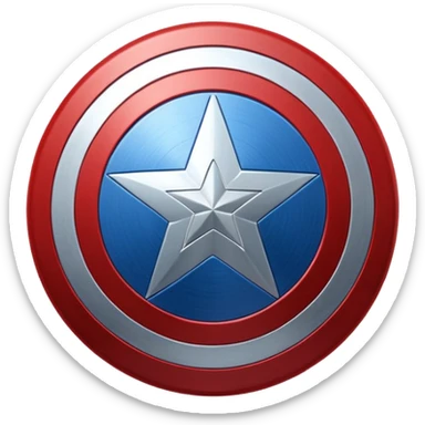 Captain America shield, red and blue colors only, metallic effect sticker