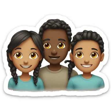 3 Sister & 3 brothers smiling sticker