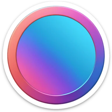 
coin color in in gradient of turquoise, blue, pink, purple, and coral metal texture
Rotate coin 90 degree  3d effect sticker