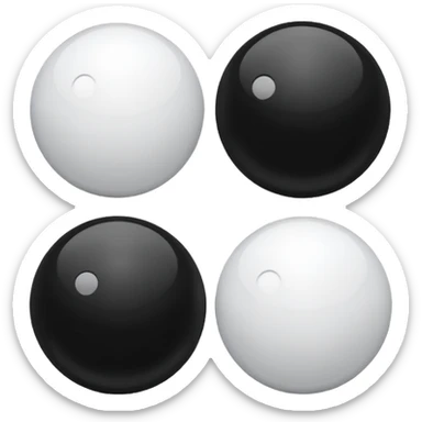 create an image that symbolizes the black and the white, like a dichotomy sticker