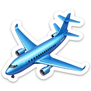 Glitter blue avião sticker