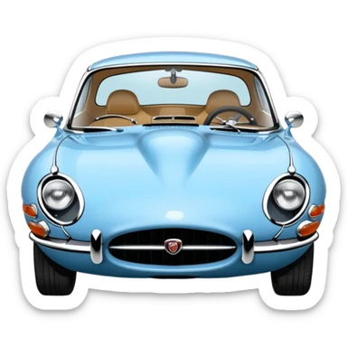 1970 e type jaguar 2+2 light blue  sticker