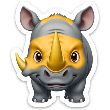 angry rhinoceros sticker