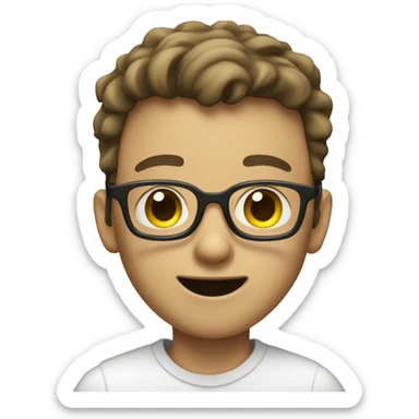 boy with glasses on the toilet  sticker