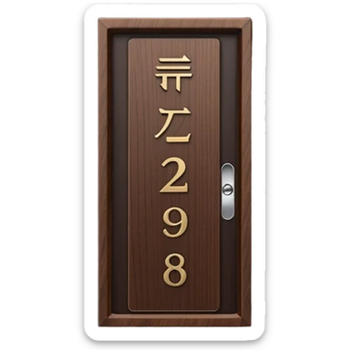 modern villa door number wood Japanese with smart screen lock sticker