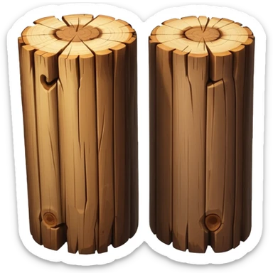 two log emojis, stacked on top of each other, one hanging over the side, with subtle sparkles in the background sticker