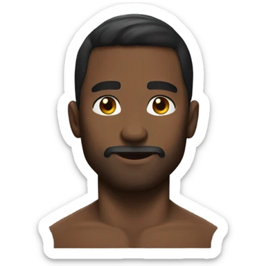 A very buff balck man sticker