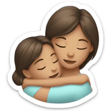 Mom daughter hugging  sticker