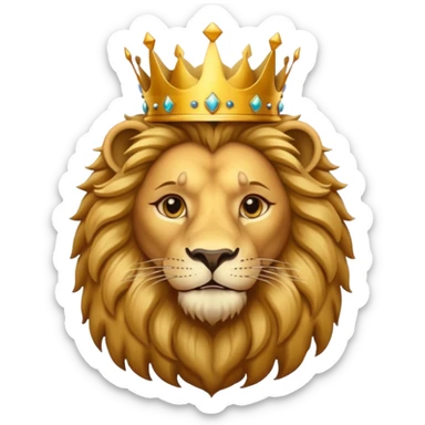 Lion with golden crown — majestic and proud. sticker