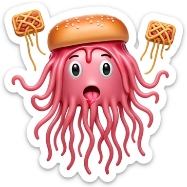  SPAM meat melted pink dripping sauce flying spaghetti monster sticker
