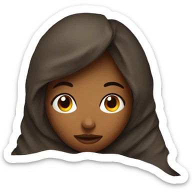 Girl covered with blanket in bed sticker