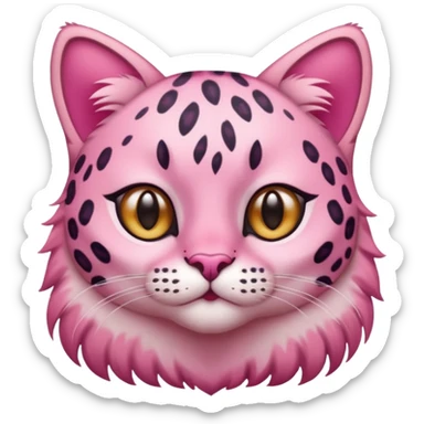 pink leopard cat sticker