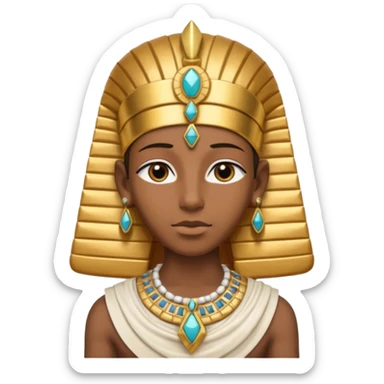 Pharaoh: Bandaged body with golden headdress and jeweled amulet.
 sticker