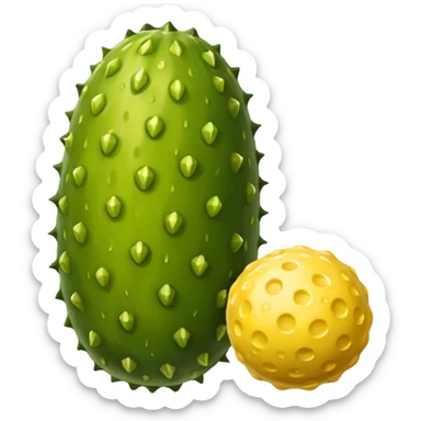 One pickle with two pickleballs sticker